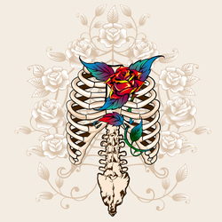 Spine bones and roses 