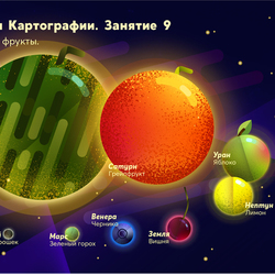 Солнечная система на примере фруктов
