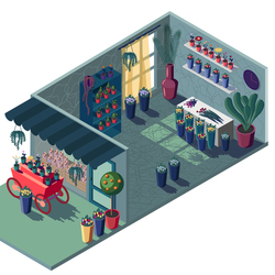 Flower Shop Isometric