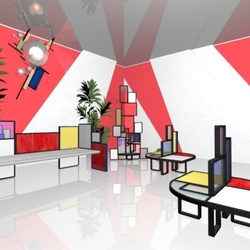 план фойе общественного места в стиле неопластицизм