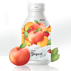 Йогурт - Дизайн упаковки - Персик и малина