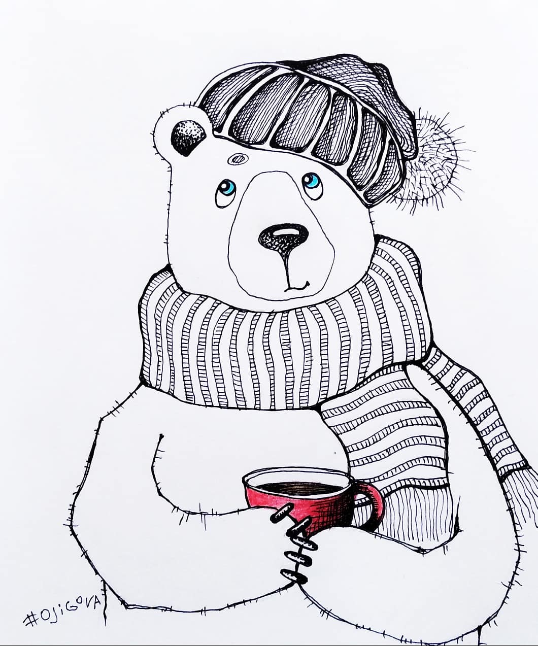 Медвежонок в шарфе