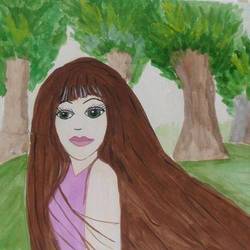 Девушка у водопада