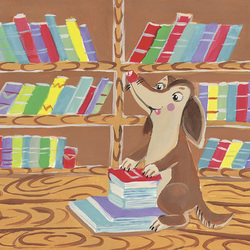  Dog and books