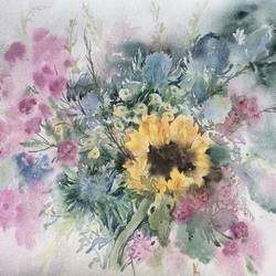 Букет с подсолнухом