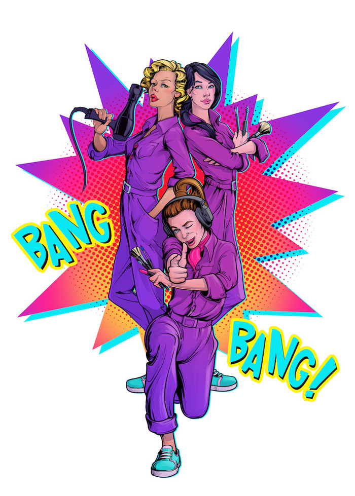 W bang. Иллюстрация Bang Bang.