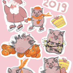 Piggy stickers