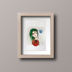Девочка с зелеными волосами