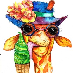 Жираф и мороженое