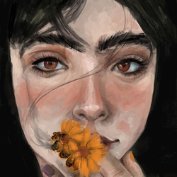 girl with flowers 