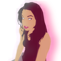 отрисованный по фото мышкой на фотошопе персонаж