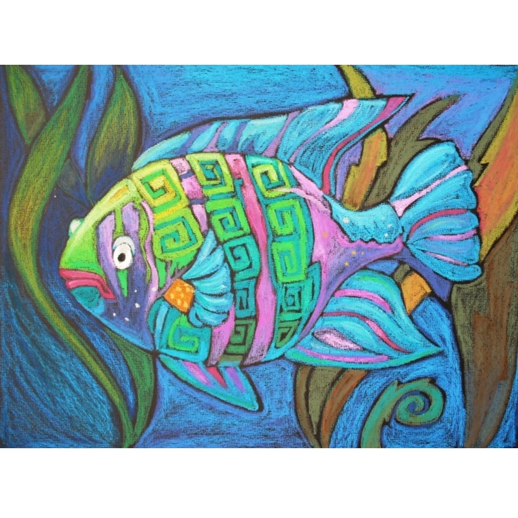 Рыбка пастелью