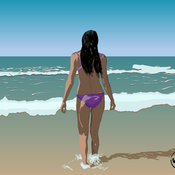 Девушка море