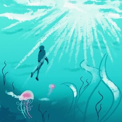 Цель- поверхность моря.