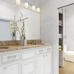 Современная кухня Гостиная Комбинированная и декоративная ванная комната 3D Идеи моделирования интерьера от архитектурной студии визуализации