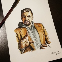 Портрет Баста, акварель