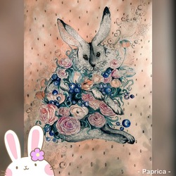 Rabbit & flowers 