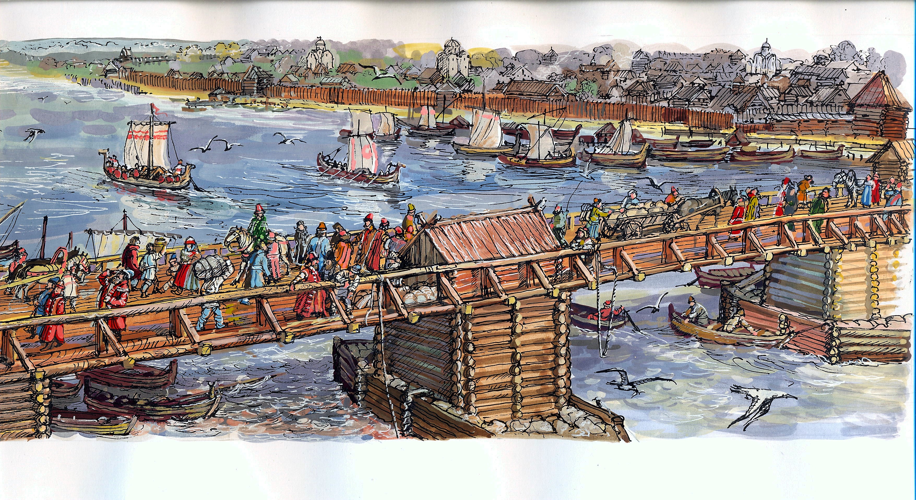 Новгород Великий мост 13 век