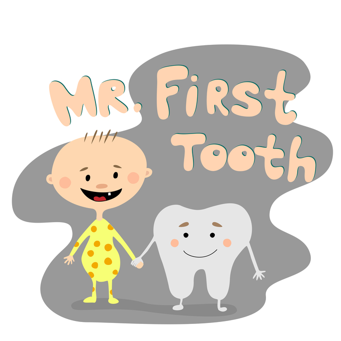 Mr first. Baby first Tooth Card.