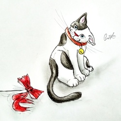 Кошка с бантиком