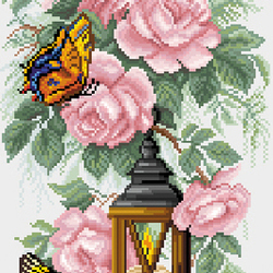 Роза с бабочками