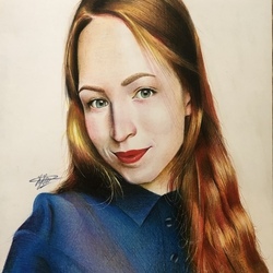 Портрет цветным карандашом 