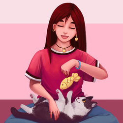 Cat and girl