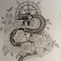 эскиз на тату "змея"