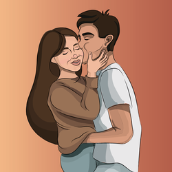 Молодая влюблённая пара