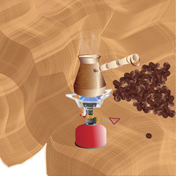 приготовление утреннего кофе на горелке