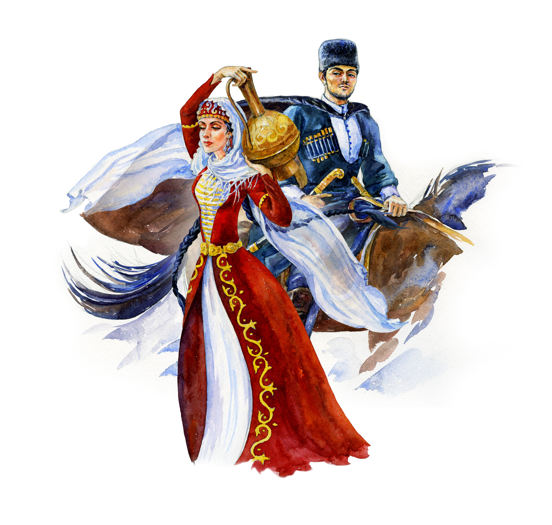 Иллюстрация кавказские народы
