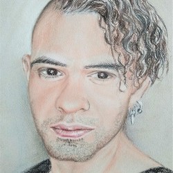 Портрет участника рок-группы