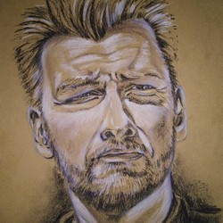 Портрет участника рок-группы