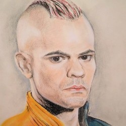 Портрет участника рок-группы