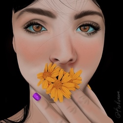 Девушка с цветком