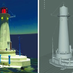 маяк, lighthouse at sea