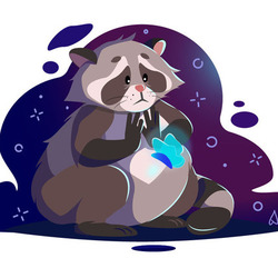 Любопытный енот