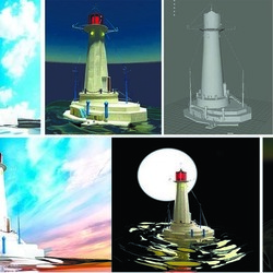  маяк, lighthouse at sea