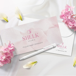 Логотип и фирменный стиль для студии лазерной эпиляции "Shelk"