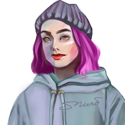 Девочка с розовыми волосами