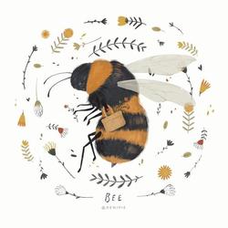 BEE алфавит животных. пчела