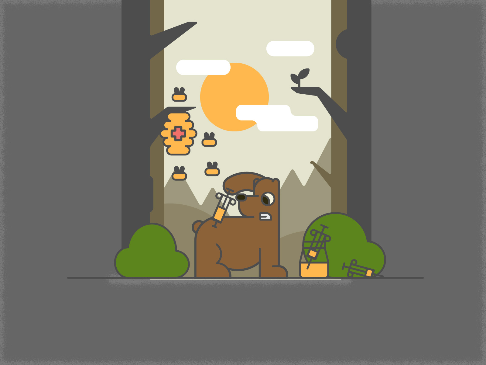 Иллюстрация Лечение медом в стиле графика | Illustrators.ru