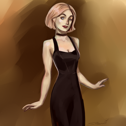 Девушка в черном платье