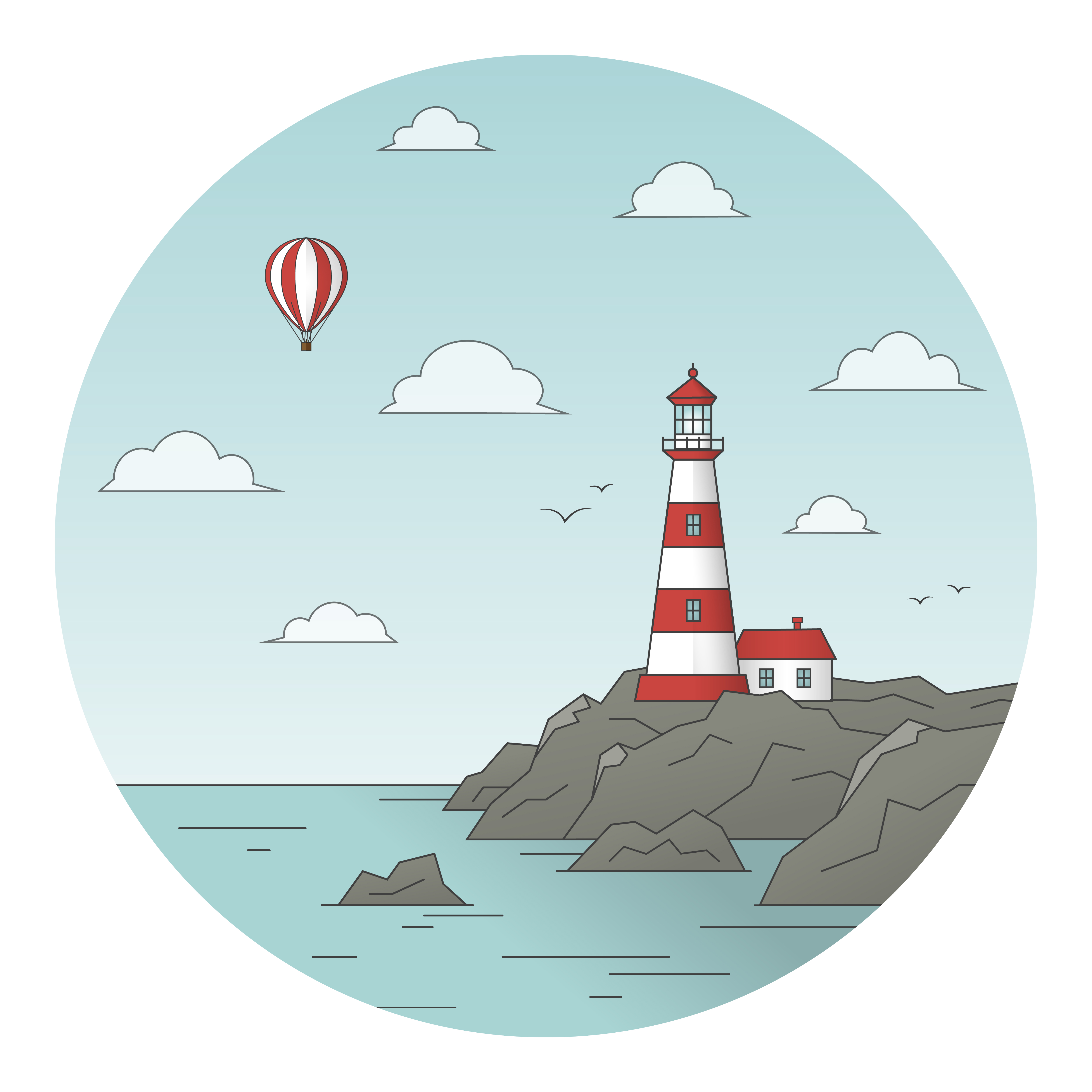 Маяк в море