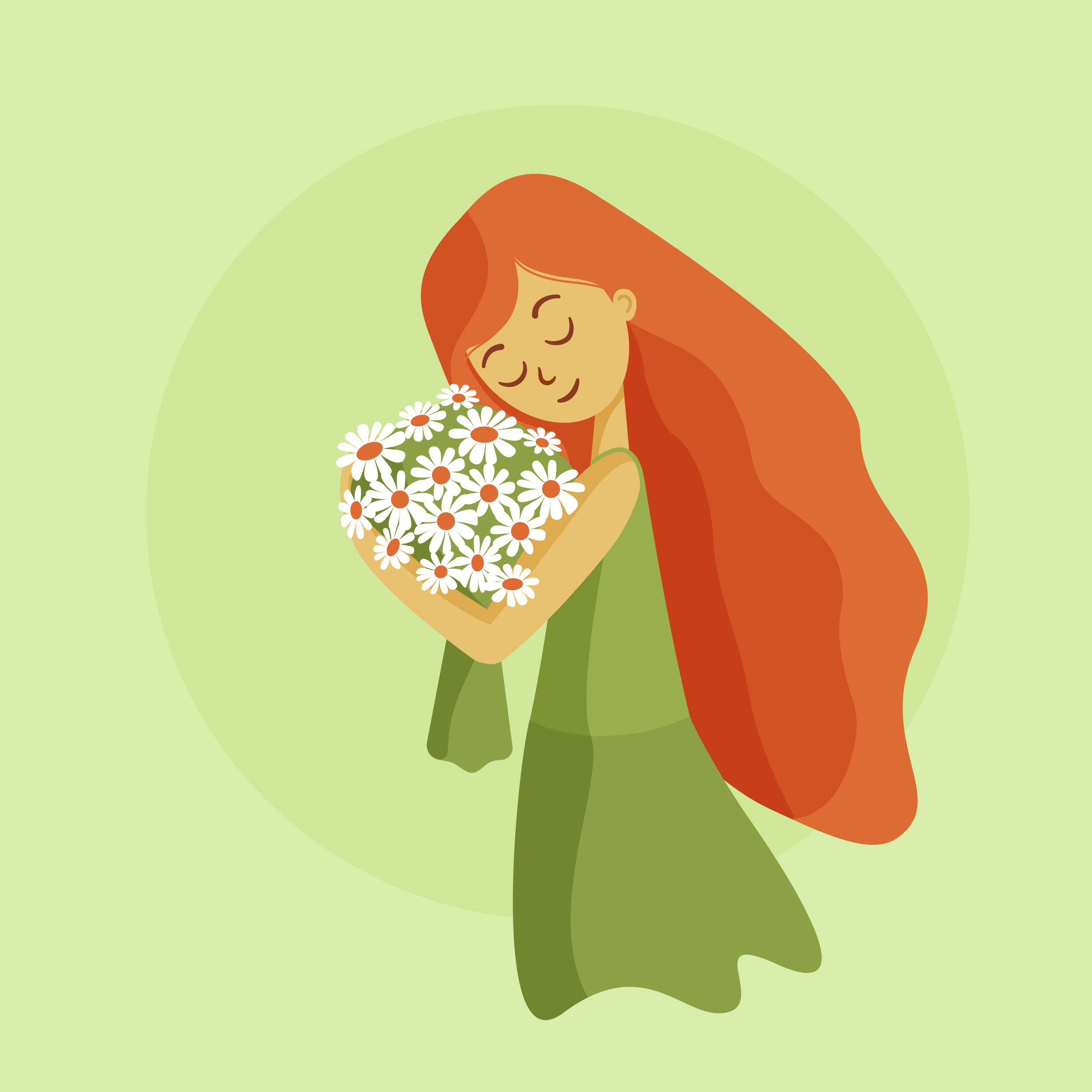 Девочка с ромашками