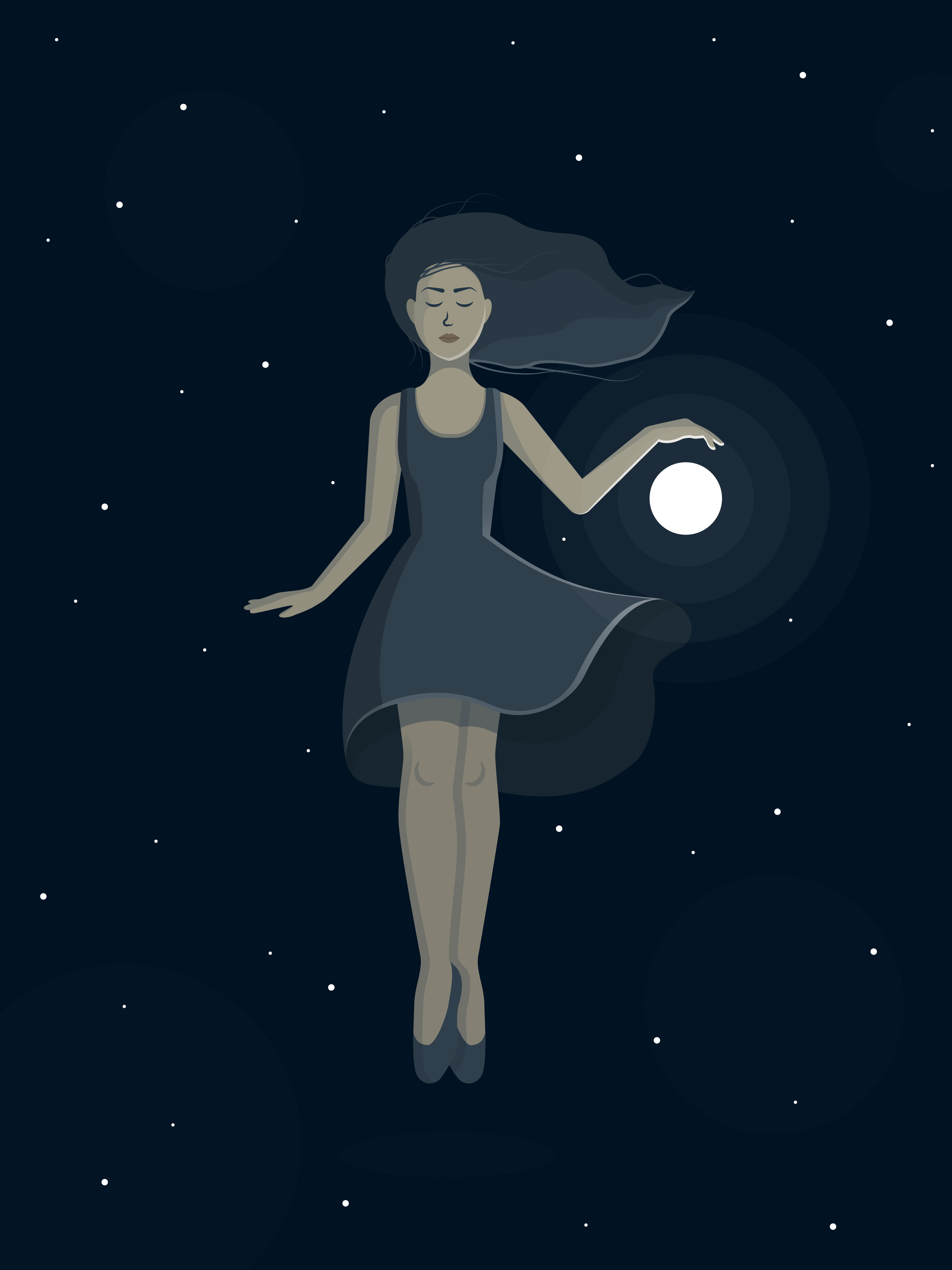 Левитирующая девушка с шаром