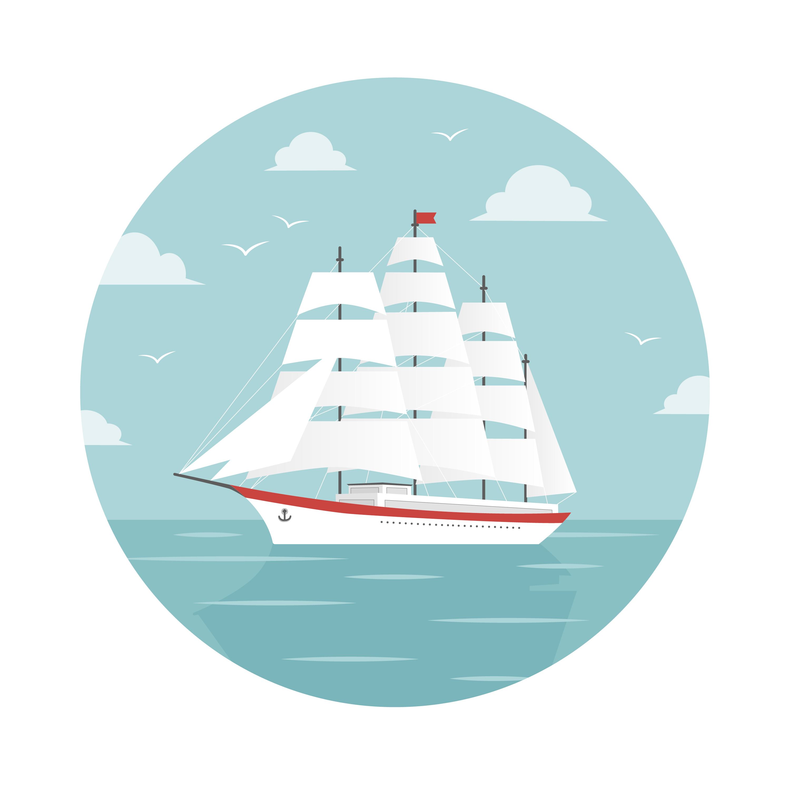 Парусник в море