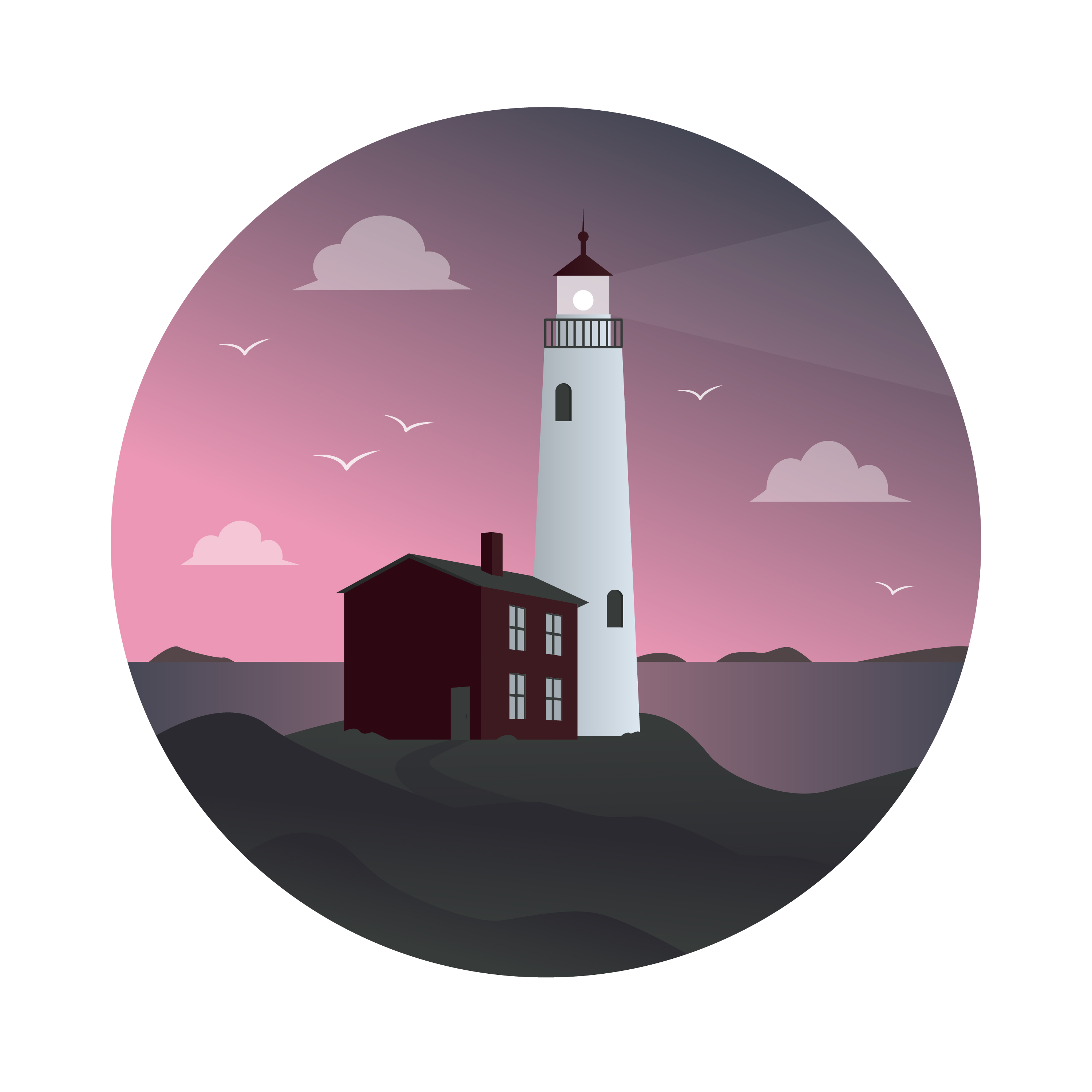 Маяк на закате