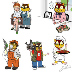 Иллюстрации персонажа в различных ситуациях 7