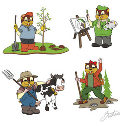 Иллюстрации персонажа в различных ситуациях 2